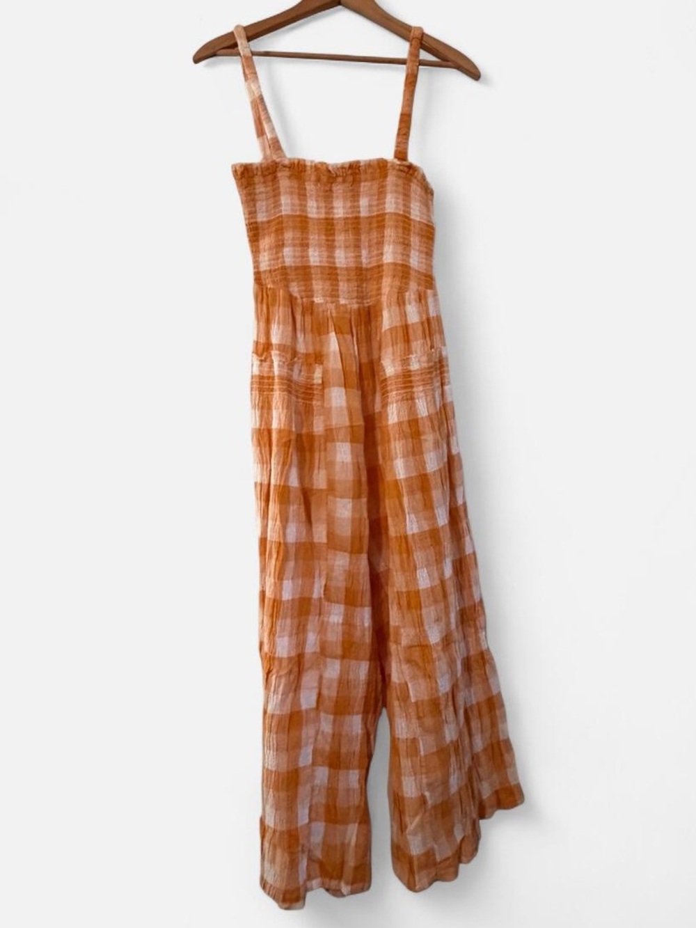 Orange Plaid Jumper, Size S